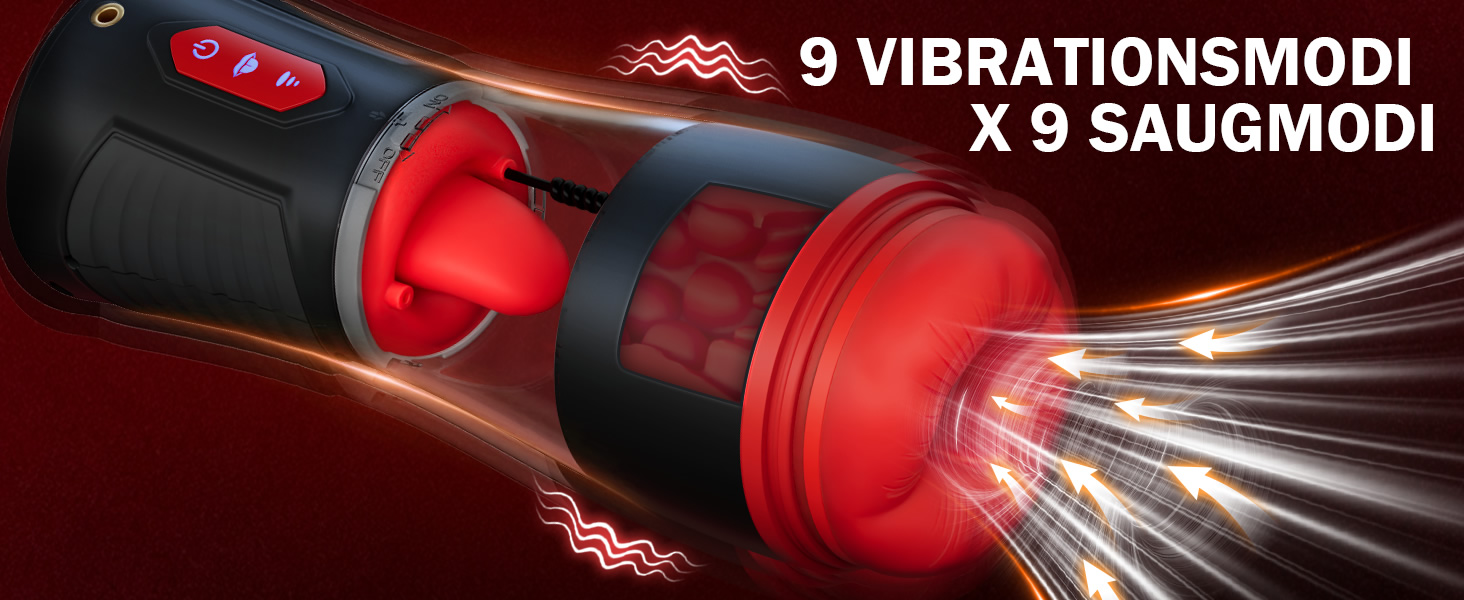 Електричний мастурбатор для чоловіків з 9 режимами лизання, 9 режимами всмоктування та 9 вібраціями. Іграшка для дорослих, підходить для пар та індивідуального використання
