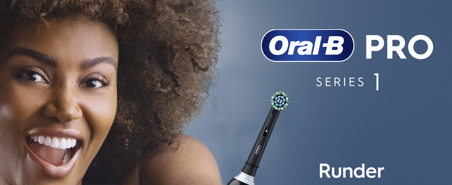 Електрична зубна щітка Oral-B Pro Series 1, набір 2 шт (Рожева та Чорна), 3 режими чищення, 2 смінні насадки