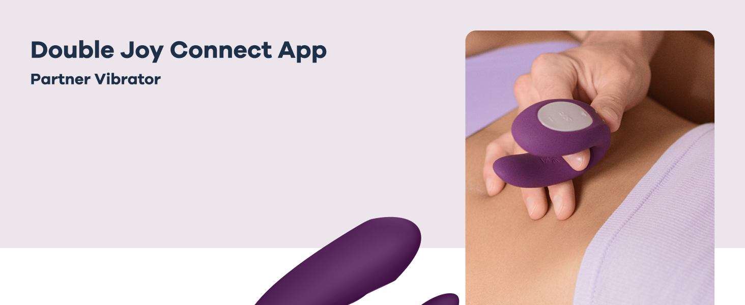 Satisfyer Double Joy Connect App - парний вібратор з керуванням через додаток | 9 см | Інтимні іграшки для пар | Сильні вібрації | Керування через додаток | Фіолетовий колір