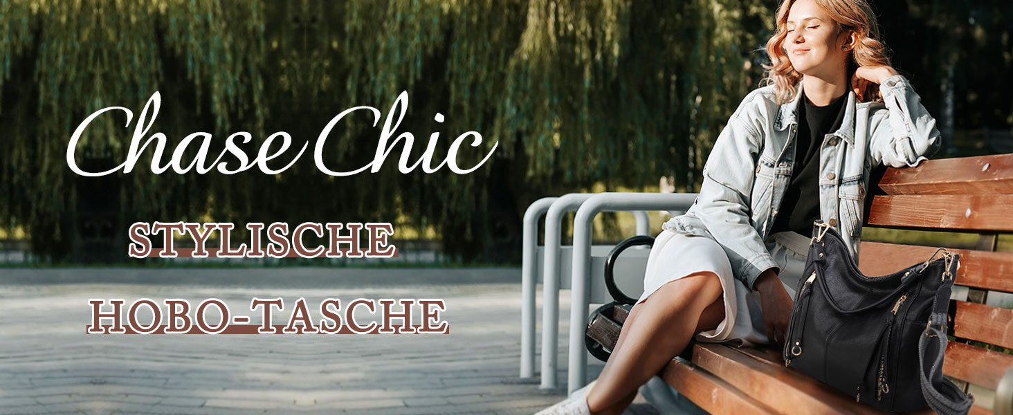 Жіночий набір сумок Chase Chic: велика шкіряна сумка-шопер Hobo та гаманець, коричневий колір, з від’ємним плечовим ременем