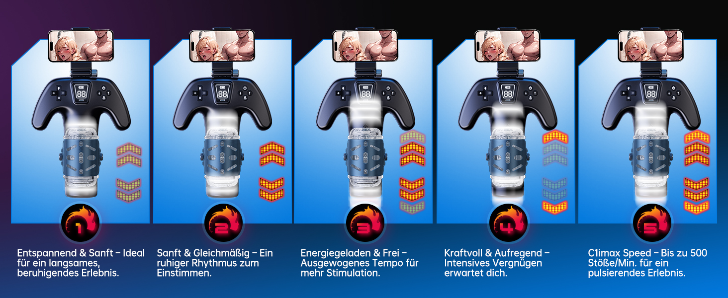 Електричний мастурбатор для чоловіків з тримачем для телефону та двосторонніми кнопками, 5 режимів, 1-10 см хід, мастурбатор для чоловіків