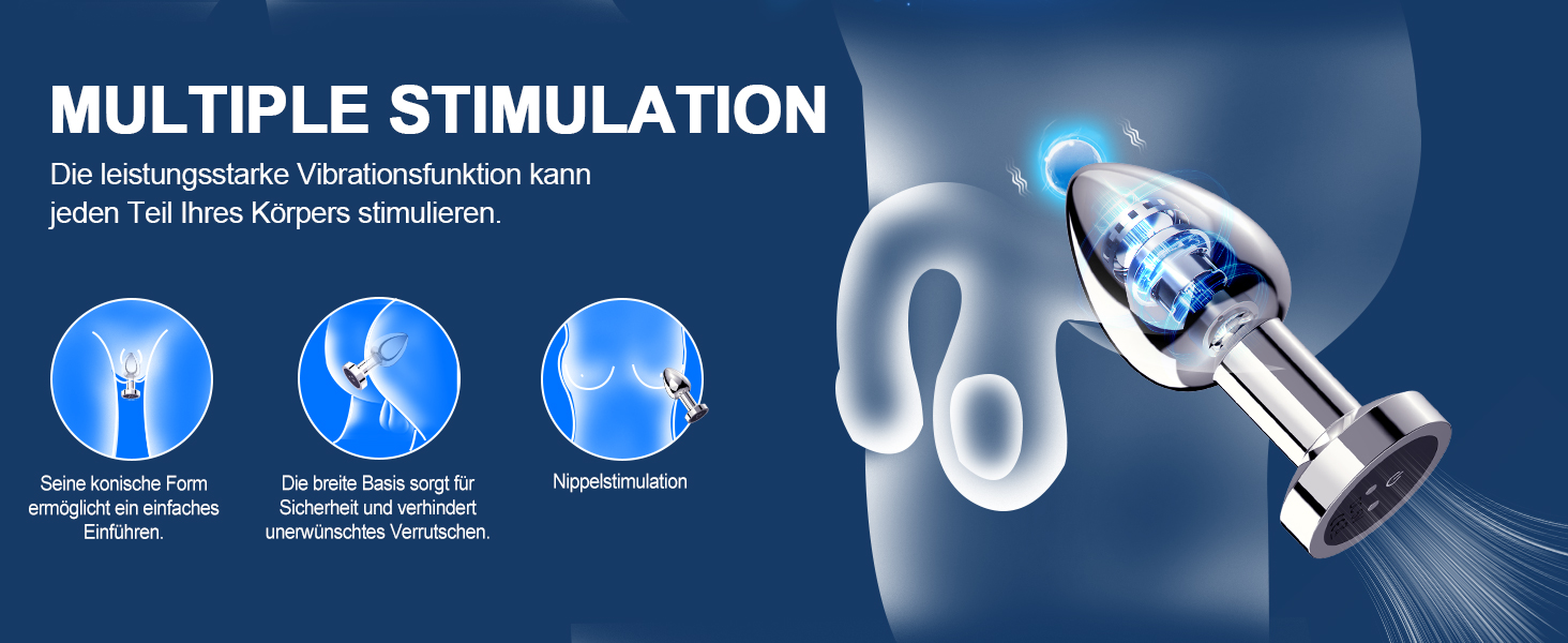 Анальний вібратор-простатор Metall Anal Vibratorstarb з пультом, 10 режимів вібрації, чорний