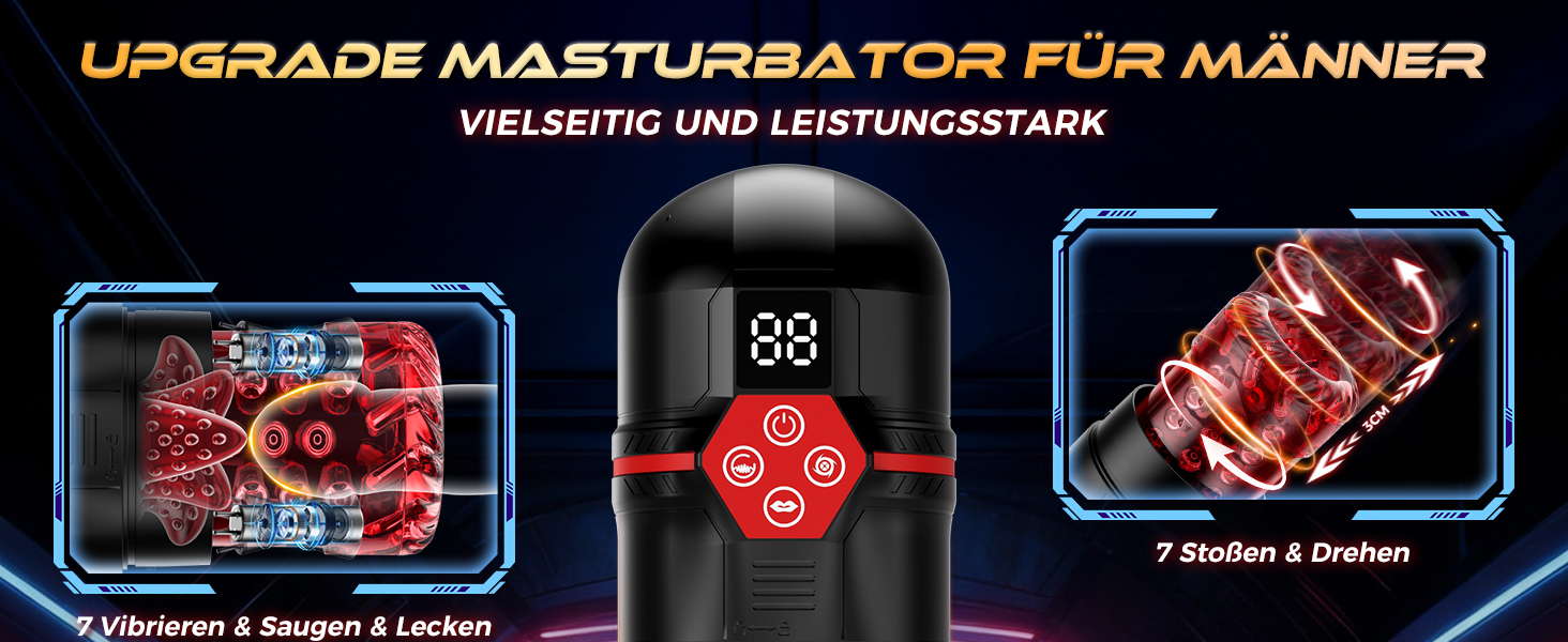 Електричний мастурбатор для чоловіків з вібрацією та функцією ковзання - стимулятор пеніса, секс-іграшка