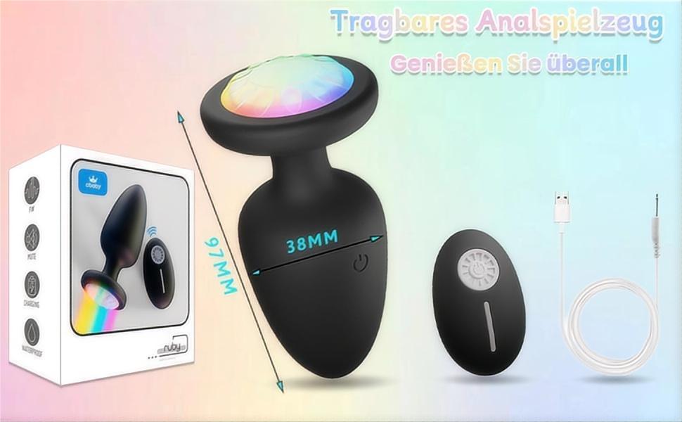 LED анальний вібратор ChicLSQ – вібратор з силікону з 10 режимами, пультом дистанційного керування, стимулятор простати, чорний