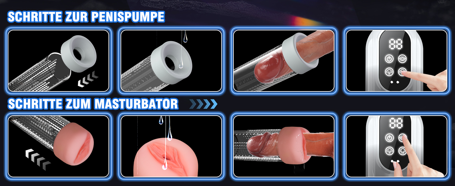 Пумпа для статевих органів HIVEFUN для чоловіків, секс-іграшка мастурбатор з 4 режимами всмоктування та 3 автоматичними режимами тренування, водонепроникна IPX7, сірий колір