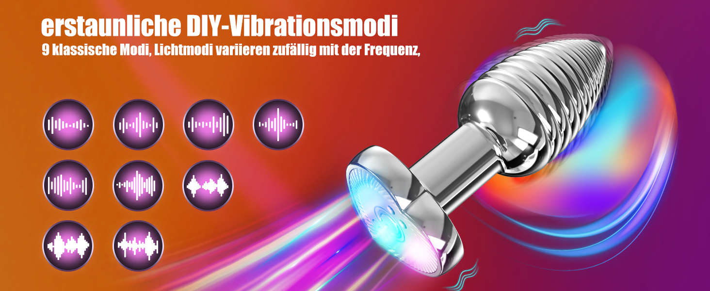 Вібратор для анусу з 9 режимами вібрації, стимулятор простати, для чоловіків та жінок (середній). Сердечко-підставка.