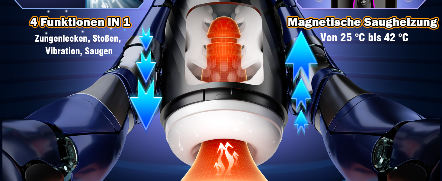 Мастурбатор для чоловіків KI-Interaktion з 10 вібраціями, 7 режимами розтягування та 5 режимами стимуляції. Секс-іграшка з підігрівом та керуванням через APP