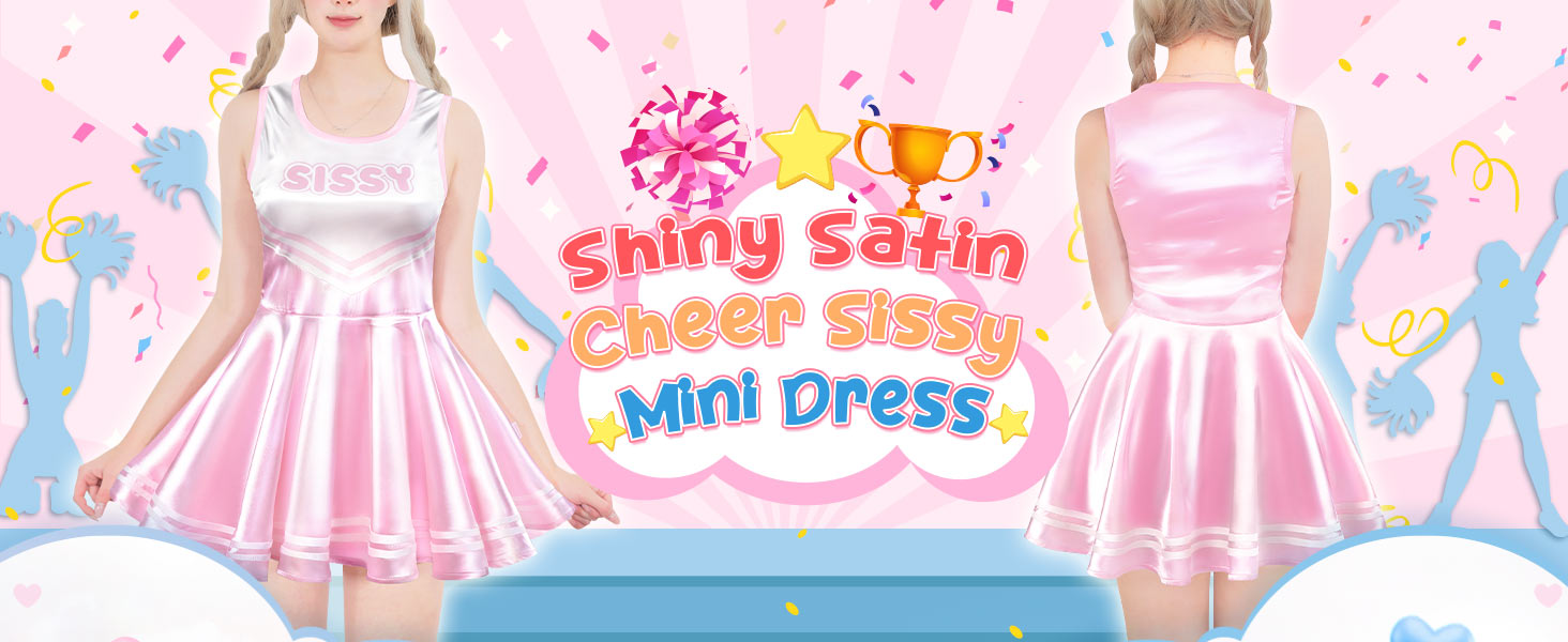 Рожевий боді-комбінезон LittleForBig Sissy з атласу, без рукавів, розмір XL