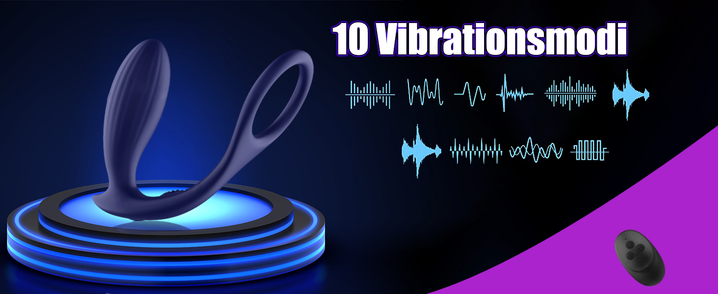 Анальні вібратори PQKuss для пар: стимулятор простати з 3 режимами шоку та 10 вібрацій, електричний анальний плагін та кільце для пеніса, силікон