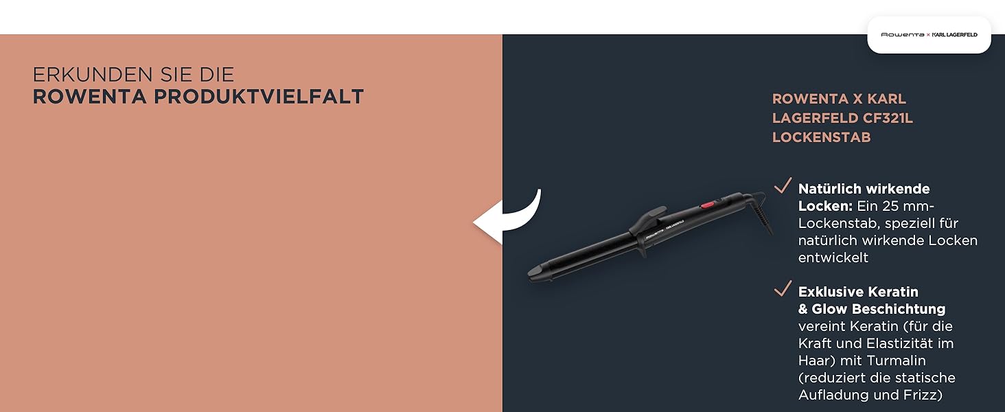Стайлер-фен Rowenta Ultimate Experience 2-in-1 CF9620F0, ротаційна гаряча щітка з іонізатором та Pro Keratin, 3 насадки, чорний/розе-золото