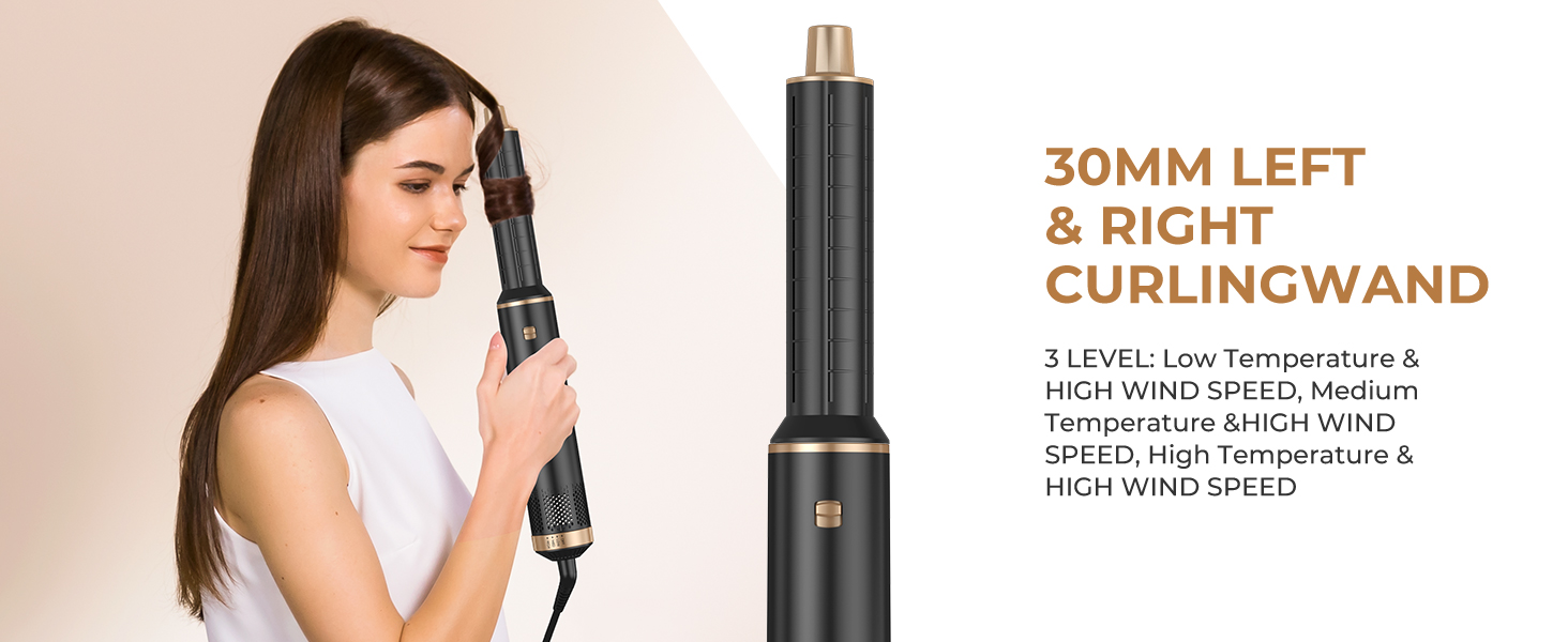 Мультистайлер для волосся 5 в 1 UKLISS Airstyler Pro: фен, брашинг, гольфре, вирівнювач та сушка для волосся, 1000 Вт, Сріблястий/Золотий