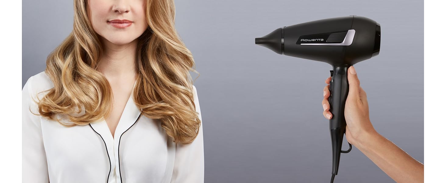 Фен для волосся Rowenta x Karl Lagerfeld K/Pro Stylist CV888L з іонізацією, професійний стайлінг, чорний/сріблястий
