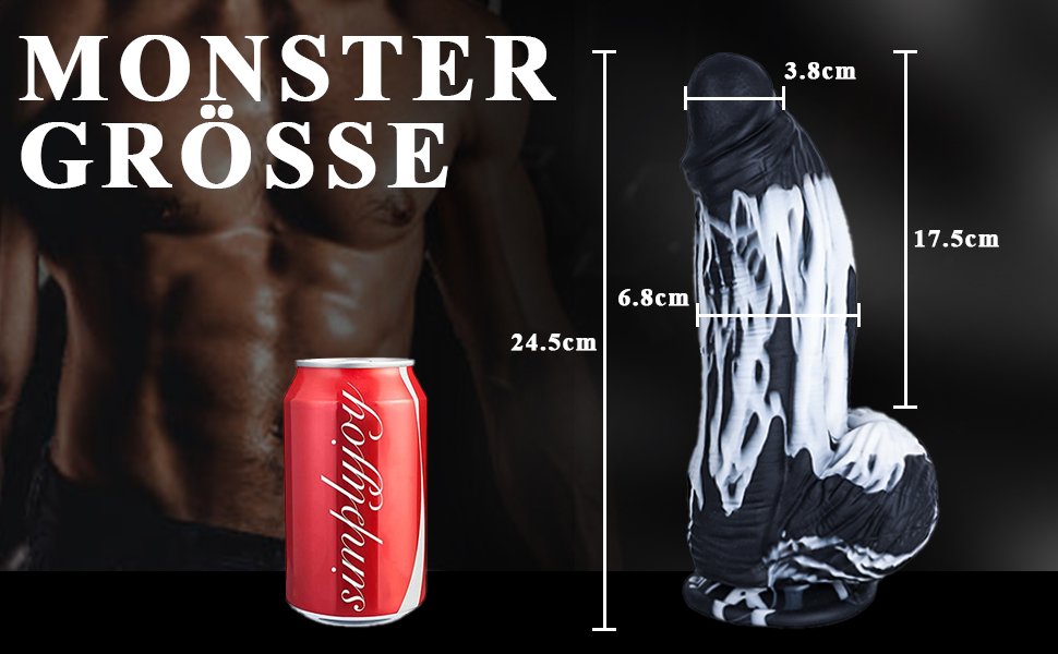 Анальний секс-іграшка XXL 'Фентезі' - великий силіконовий дилда з соскою, чорного кольору, для чоловіків та жінок