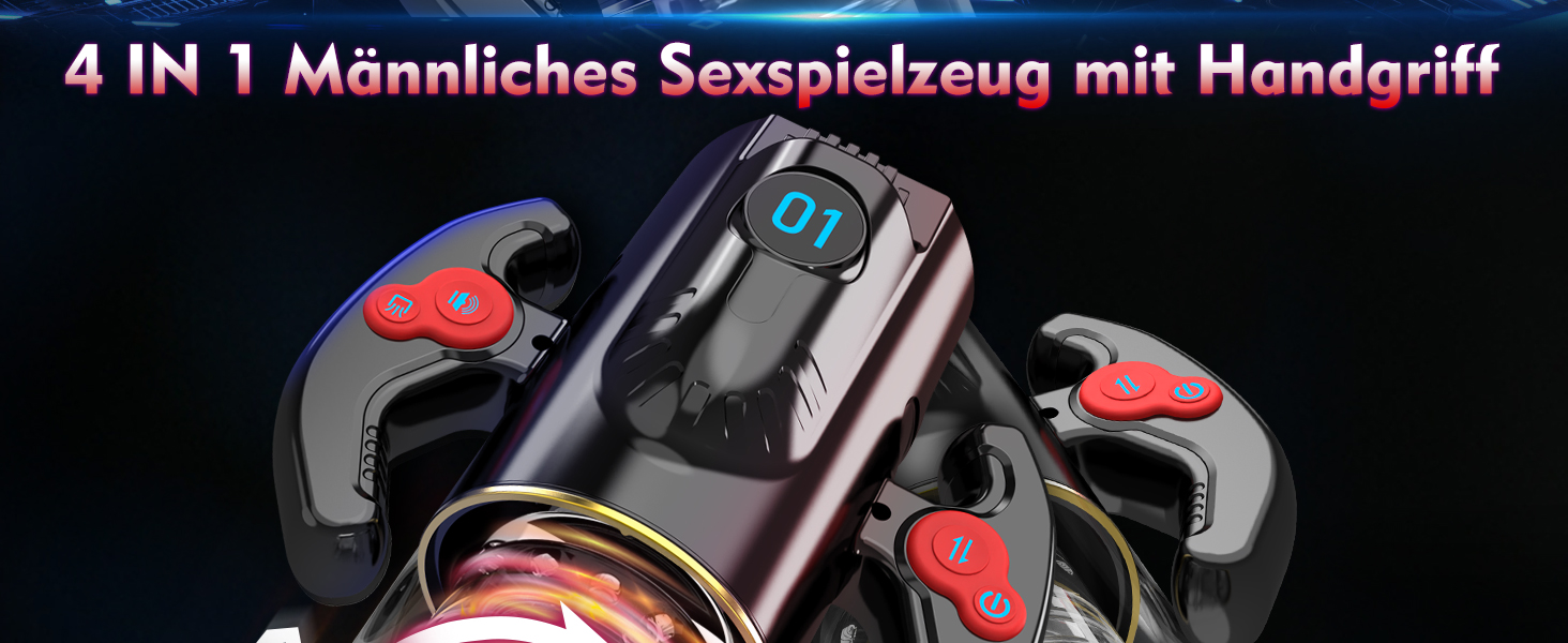 Електричний масажер для чоловіків з телескопічною функцією та режимами вібрації та обертання, портативний секс-іграшка для чоловіків