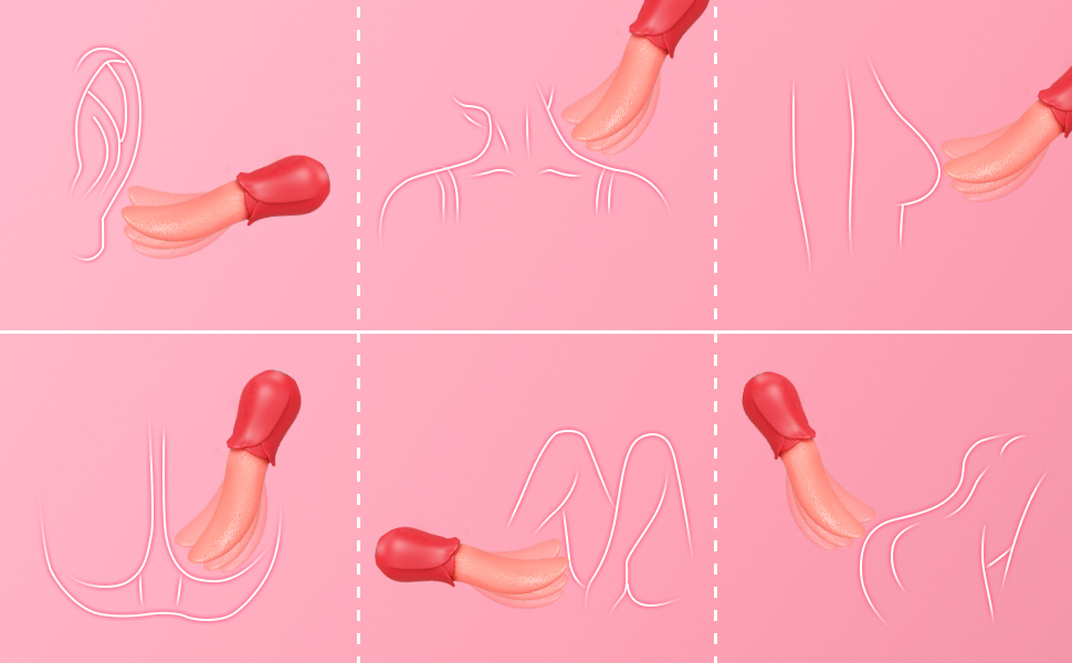 Вібраційний стимулятор для жінок з 10 режимами лизання язика. Інтимна іграшка для стимуляції клітора та грудей. Дildo для соло-ігор.