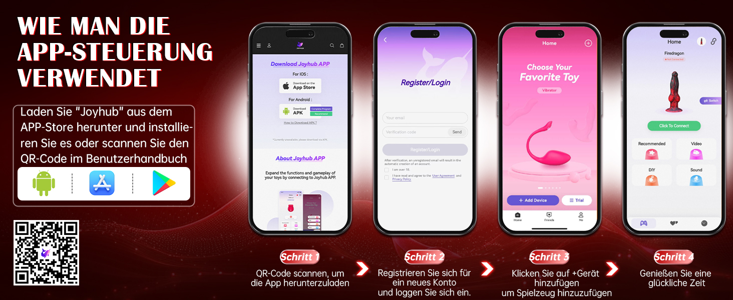 Набір секс-іграшок для жінок: вібратор, анальний дildo, стимулятор простати. Чоловічий анальний плагін з 7 функціями. Чорний та червоний колір