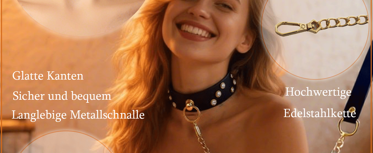 Лідер шкіряне намисто з кільцем O SM регульоване, для пар, дорослих, БДСМ, чорне