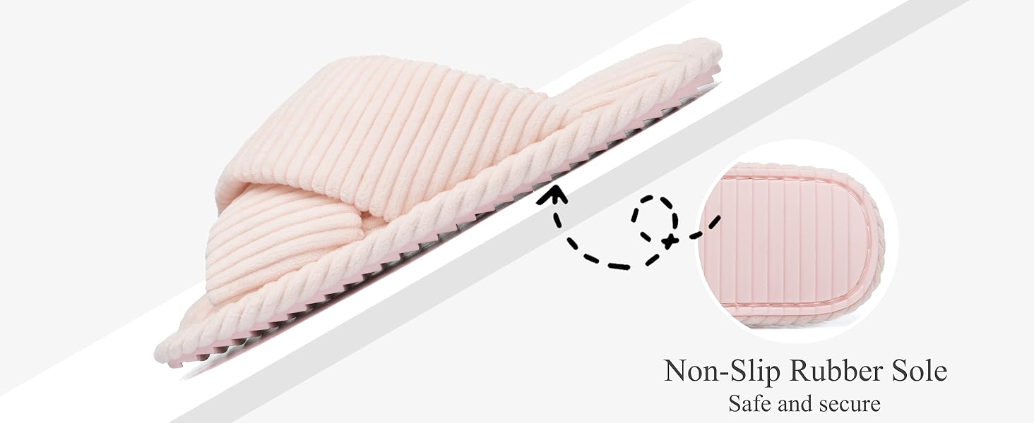 Жіночі домашні капці GOEWY з ефектом пам'яті (Memory Foam), текстильні тапочки з відкритим носком та бантом, протиковзальна підошва, рожеві, розмір 36/37 EU