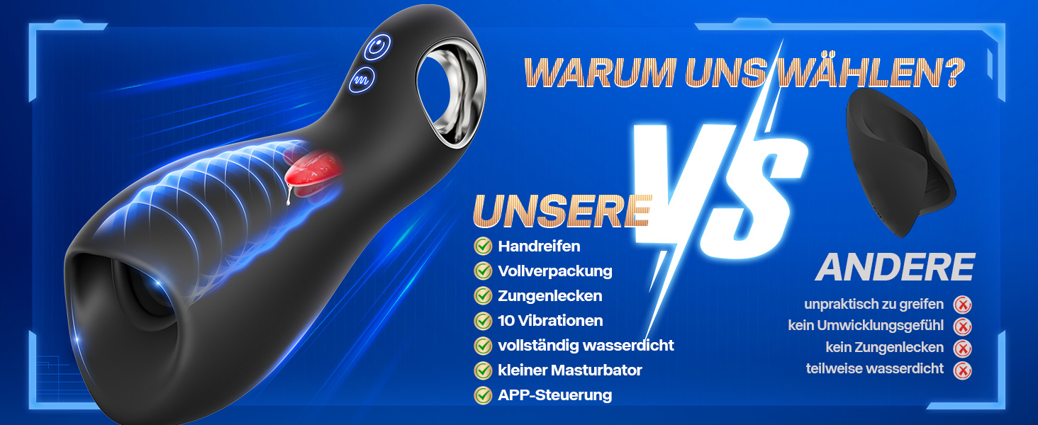 Електричний мастурбатор для чоловіків 3-в-1 з 10 режимами вібрації та 5 режимами лизання. Мастурбатор з кільцем, 360° обертання. Інтимні іграшки для чоловіків
