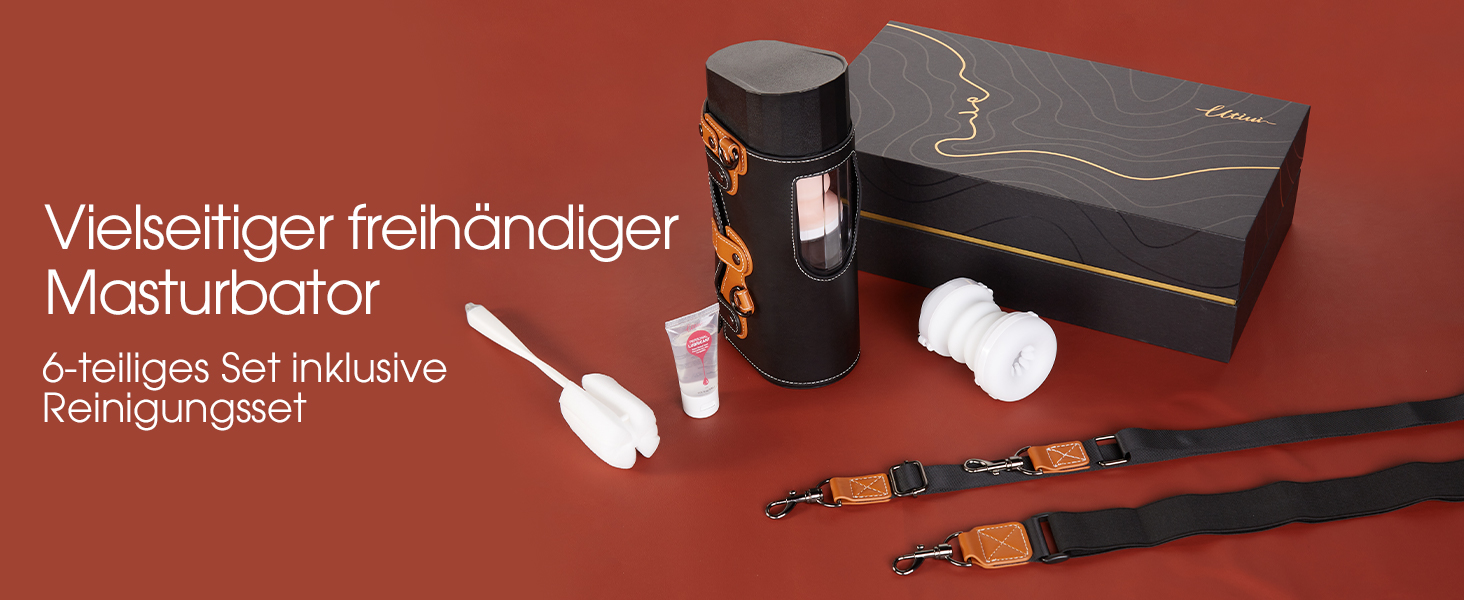 Автоматичний статевий аксесуар для чоловіків - бездротовий, видимий, машина для орального сексу з 10 рухами та 2 реалістичними рукавами та портабельним ремінцем, іграшка для дорослих