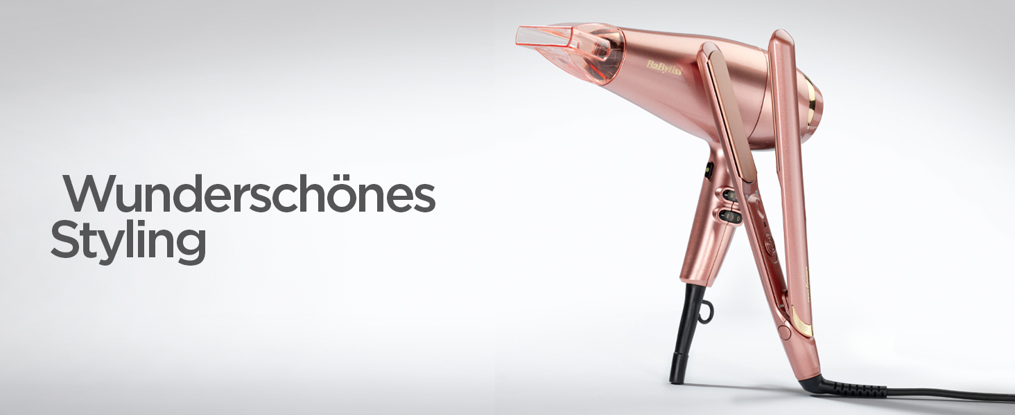 Професійний іонний фен BaByliss Rose Gold 2100W з керамічним покриттям, 3 температурні та 2 швидкісні режими, сріблястий, 5336PE EU