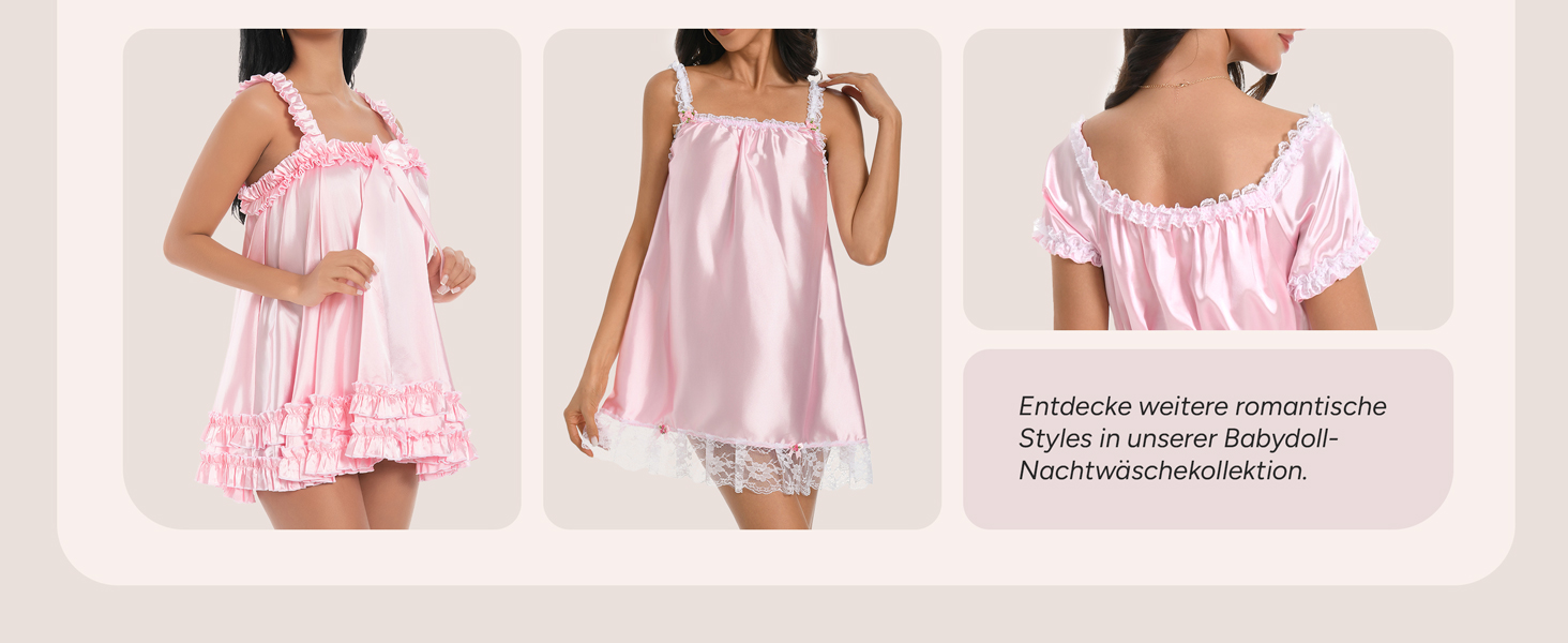 Ніжне мереживне нічне плаття/костюм для косплею Satini Dessous Sissy Babydoll, блакитний колір