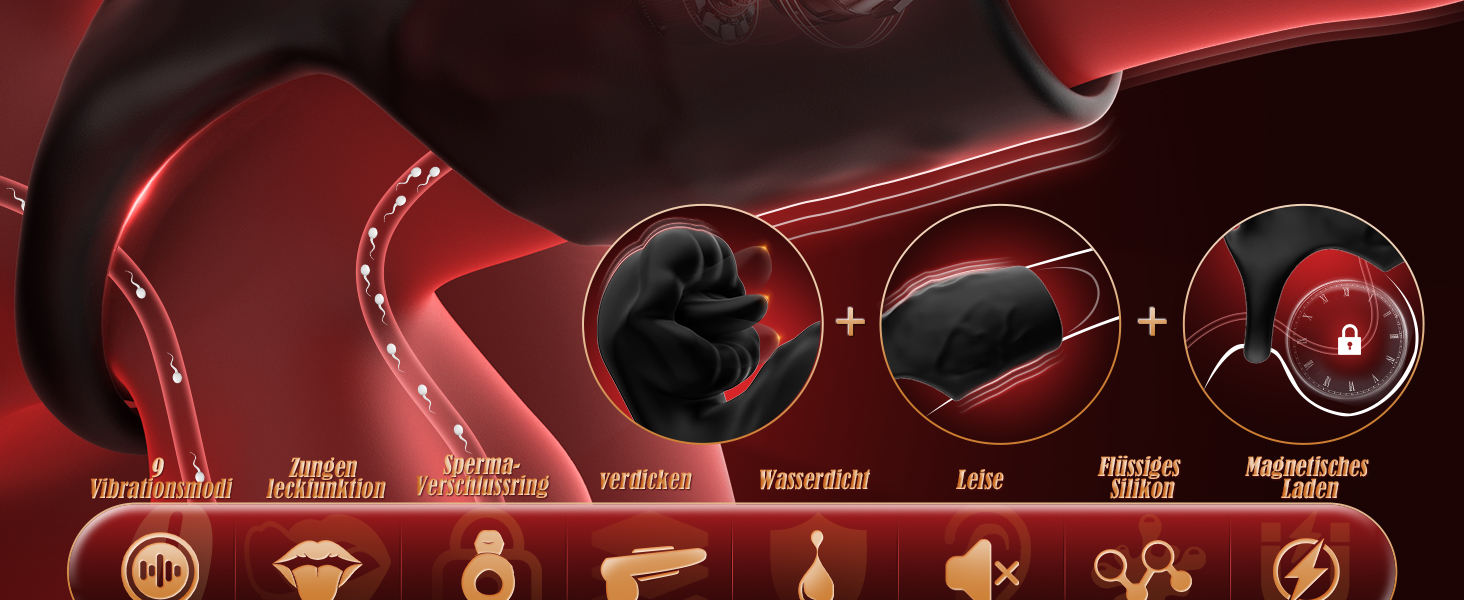 Пеніс-кільце Tagnaff з подвійною затримкою для пар: покращена стимуляція G-точки, 9 режимів, чорний