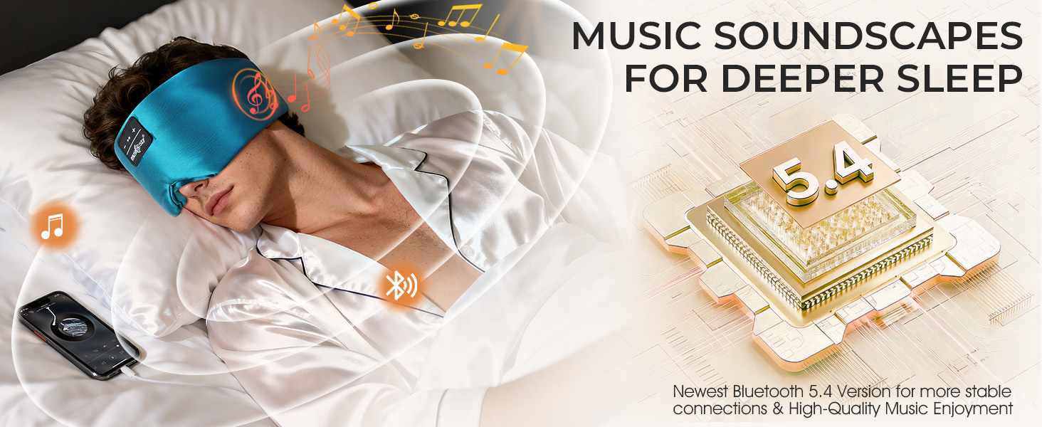Маска для сну з Bluetooth-навушниками MUSICOZY з натурального шовку та mulberry silk, 3D затемнення, бездротові навушники для сну, комфортна для сну на боці, акумулятор 14 год, зелена