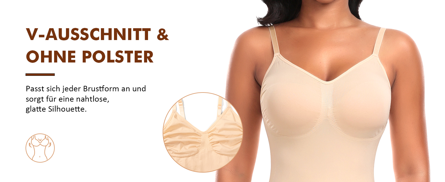 Коригуючий боді для жінок Werena Shapewear — безшовний утягуючий одяг для живота та стегон, формуючий боді-шорти з регульованими бретелями, чорний, розмір L