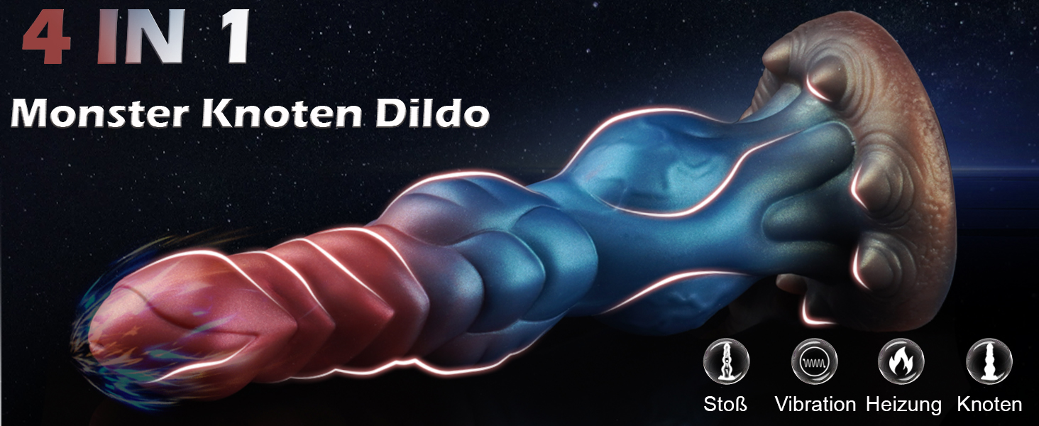 Анальний вібратор-джіґа Monster Dildo з нагріванням, 10 вібрацій та 5 режимів, для чоловіків та жінок