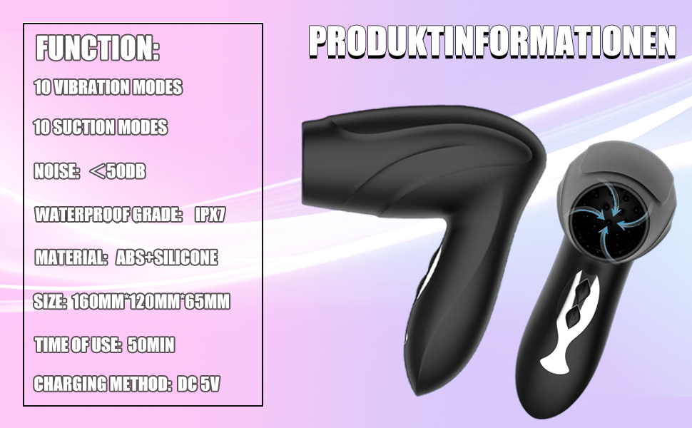 Електрична вакуумна помпа для чоловіків Guspiun з 10 рівнями всмоктування та 10 режимами вібрації. Масажер для ерекції, водонепроникний.