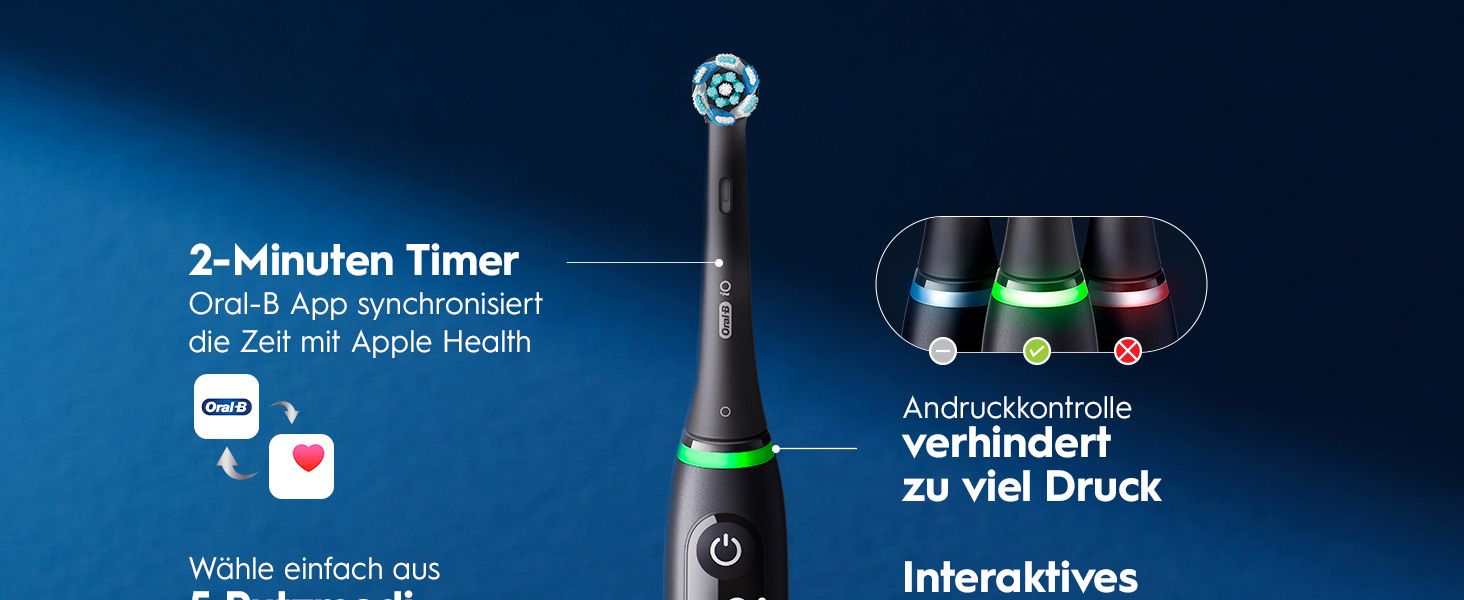 Електрична зубна щітка Oral-B iO Series 6 Black Lava: 5 режимів очищення, 3 насадки та дорожній футляр