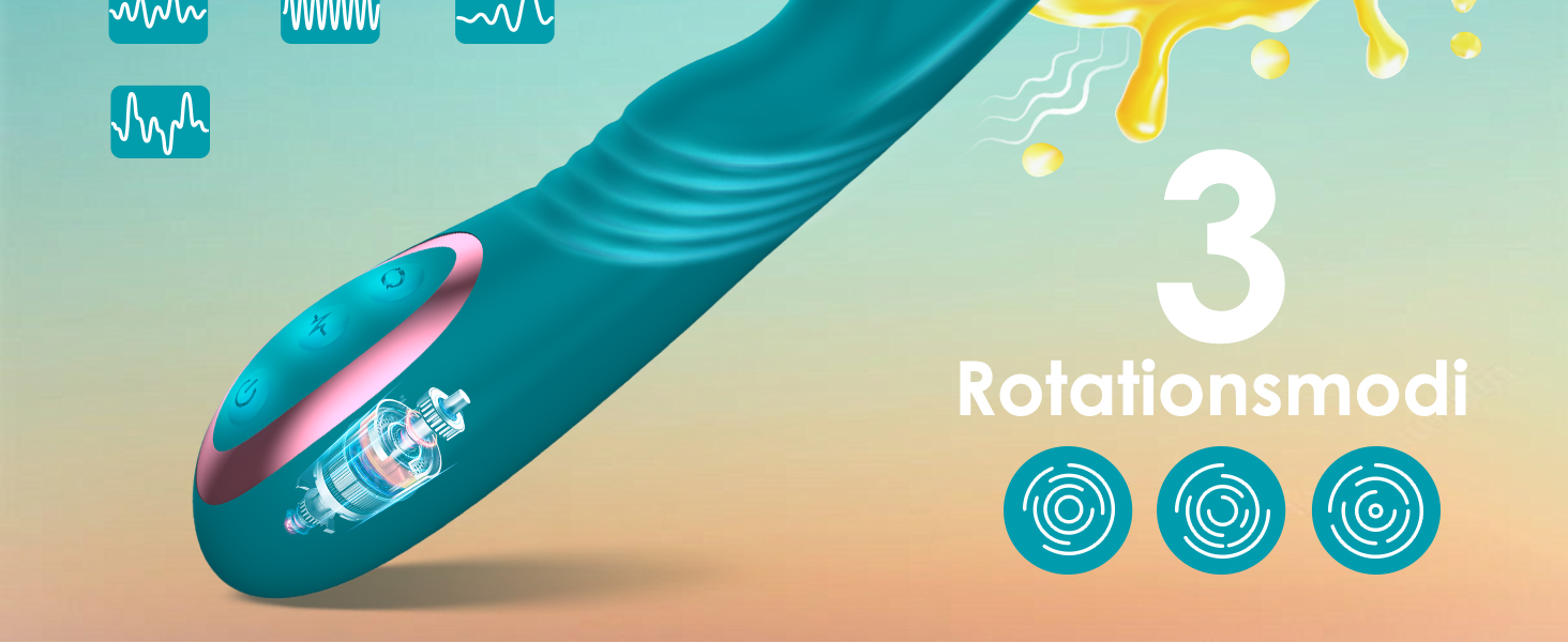 Вібратор для жінок G-точка з 3 режимами ротації та 10 вібраційними режимами, тихий дільдо вібратор, XL
