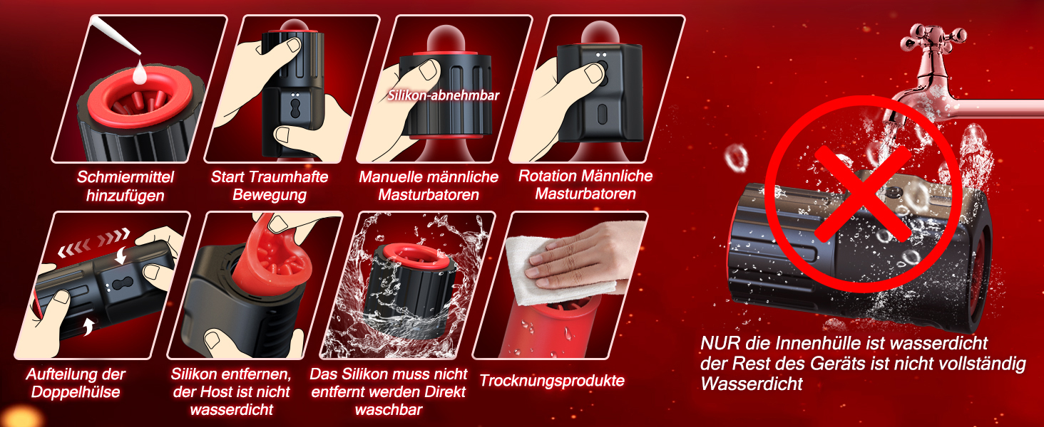 Електричний мастурбатор для чоловіків - сексуальна іграшка з 10 вібраціями та ротацією, для соло та парного сексу, мастурбатор для пеніса, blowjob