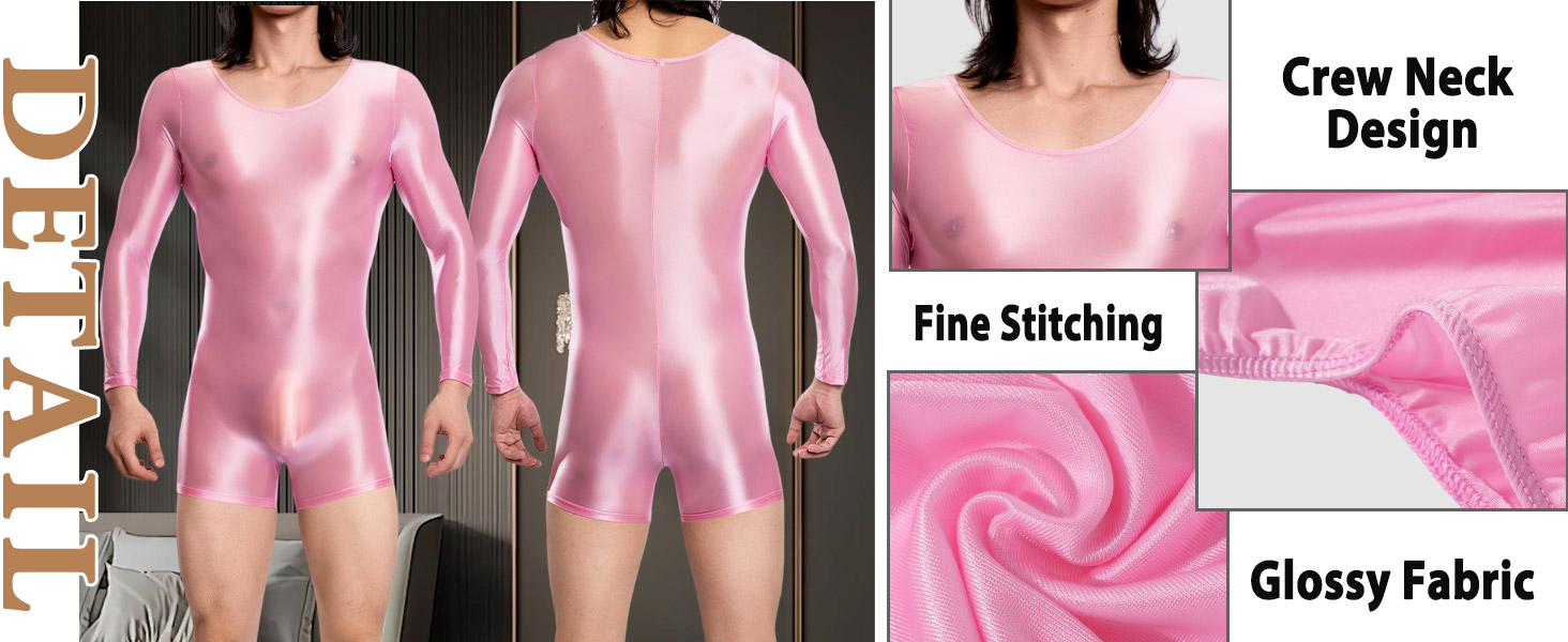 Комбінезон спортивний чоловічий з блиском, прозорий, для танців, облягаючий, боді, M, XL, Колір: Коричневий