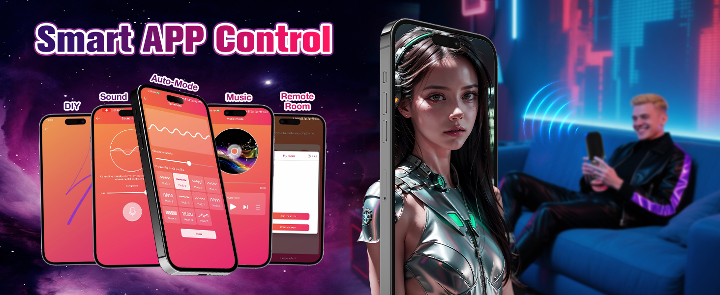 Вібратор для чоловіків з 8-ю обертовими насадками та 5-ма режимами вібрації, секс-іграшка, мастурбатор з функцією керування через додаток