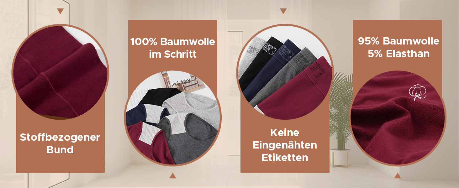 Труси жіночі бавовняні з еластичною стрічкою Innrsy, висока талія, м'які, 5 шт. в упаковці, XS, для зими