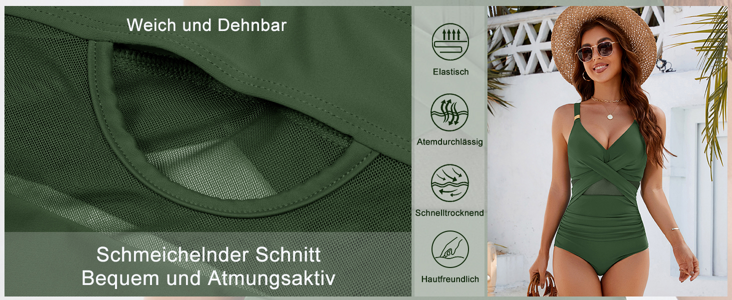 Спортивний купальник для жінок з ефектом корекції фігури, великі розміри, Push Up, висока талія, з чашками, Bademode, зелений та чорний, XXL