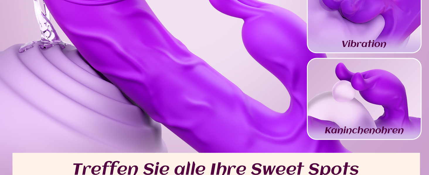 Вібратор для жінок Гобокен: кролик з 10 режимами вібрації, G-точка, кліторальний та анальний вібратор, для пар та індивідуального використання