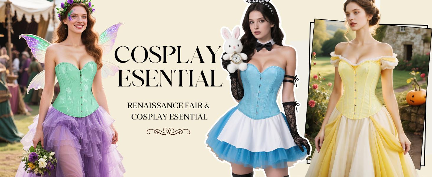 Корсетний топ WERFORU для жінок з повним бюстом, чорний, готичний стиль, вінтаж, для карнавалу та Хелловіну