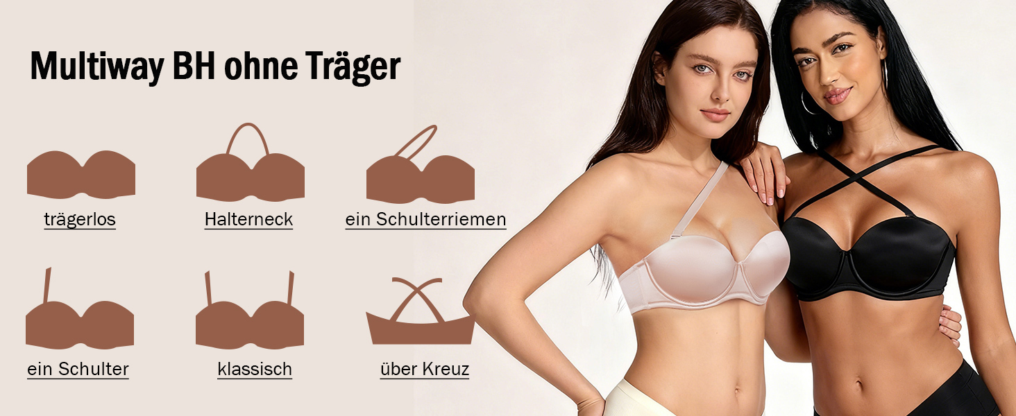 Леморосі: Безшовний бюстгальтер пуш-ап великих розмірів з підтримкою, з кісточками, мультивей, знімні бретелі (75B, чорний)