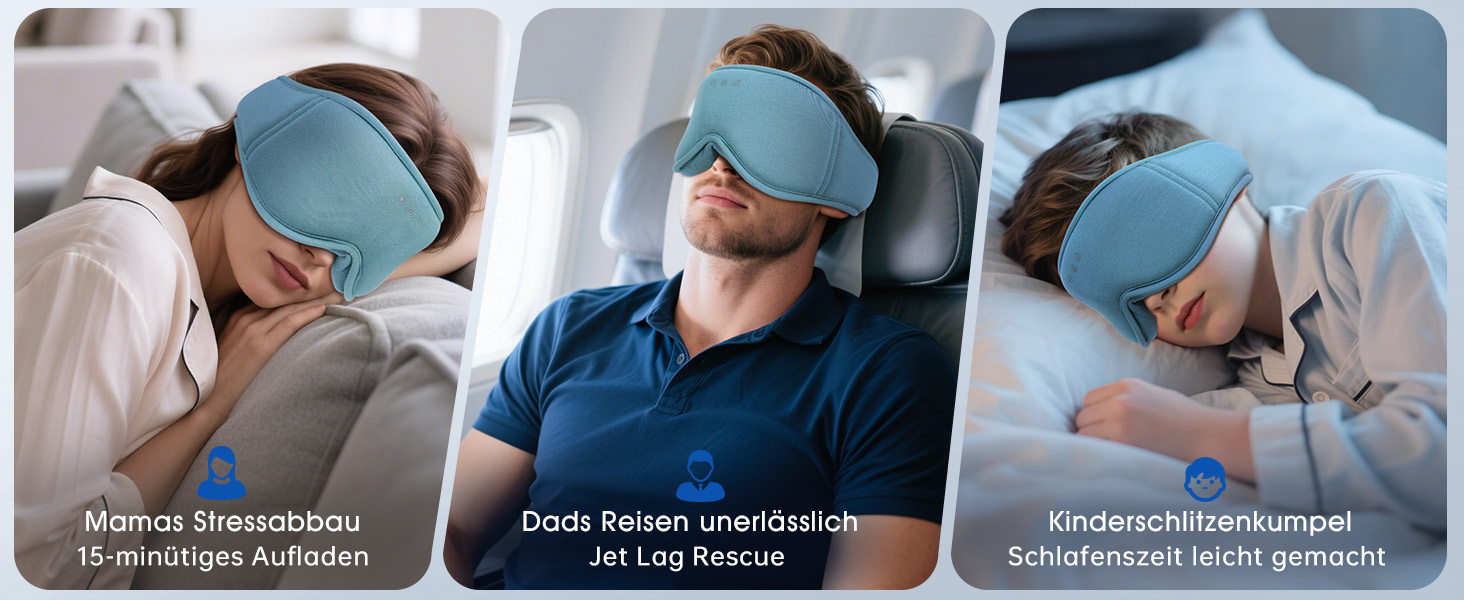 Bluetooth-маска для сну LC-dolida з ефектом повного затемнення, бамбукова бавовна, HiFi звук, Bluetooth 5.4, регульований ремінець, сіро-блакитна