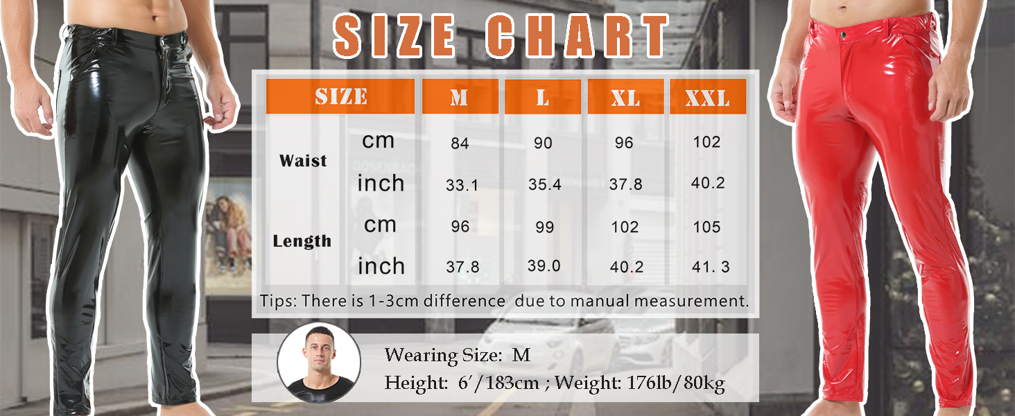 Чоловічі штани QiaTi: стильні, зручні, з еластичною тканини, прямі штанини, для мотоциклів та клубів (червоний, M)