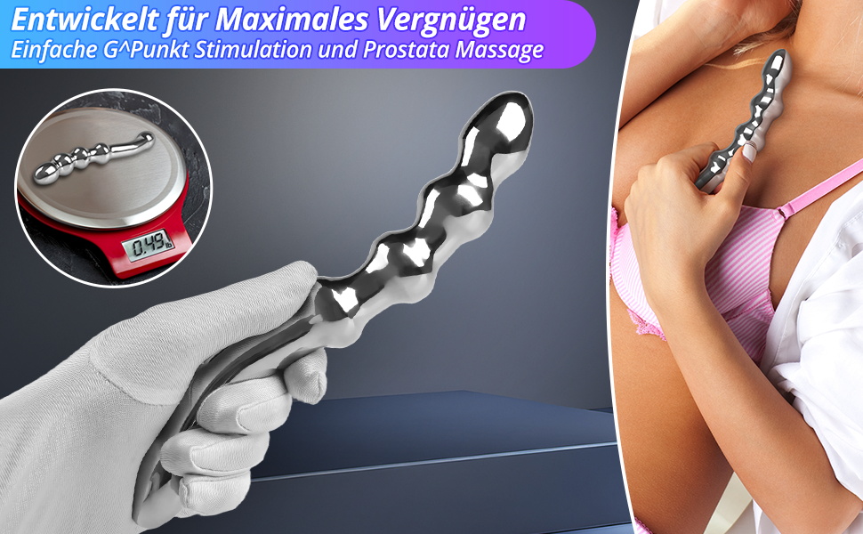 Анальний стимулятор SXOVO з нержавіючої сталі: двійний дildo, масажер простати, для чоловіків та жінок