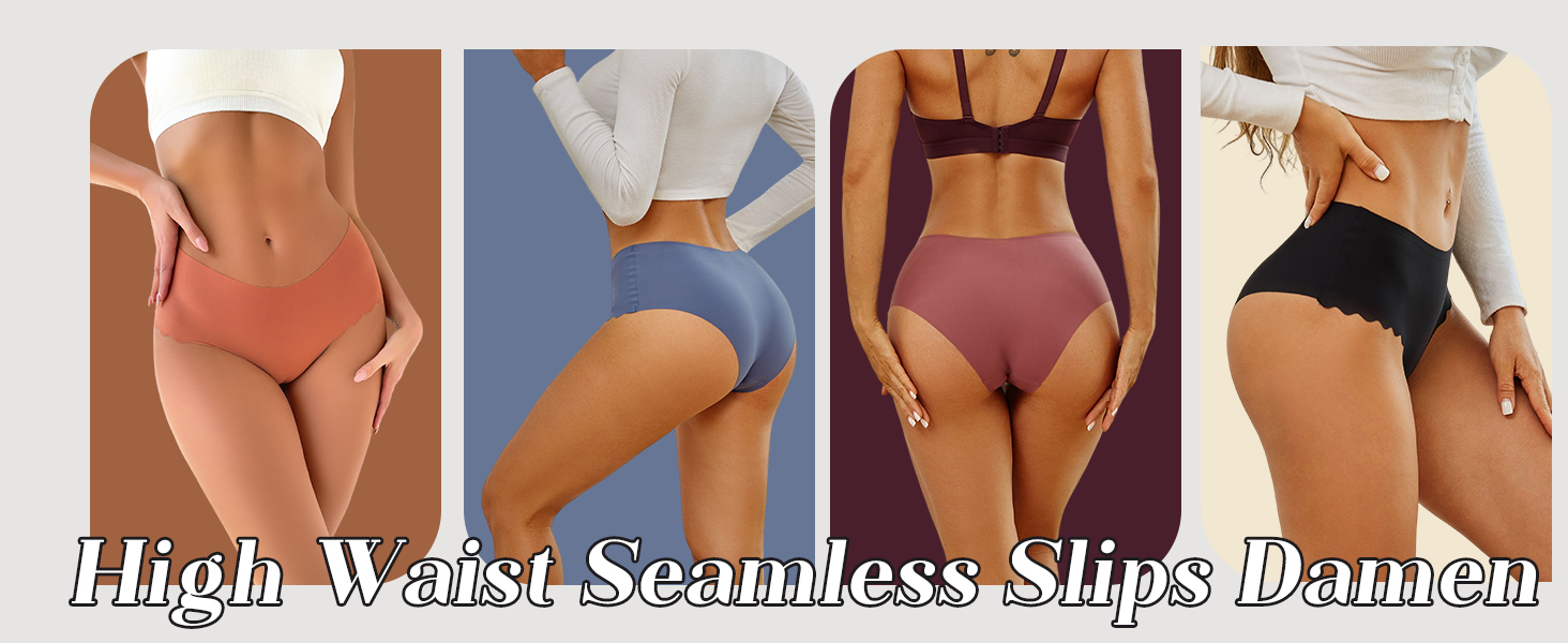 Шорти жіночі безшовні з високою талією, трусики-сліпи, 6 шт. (чорний) L