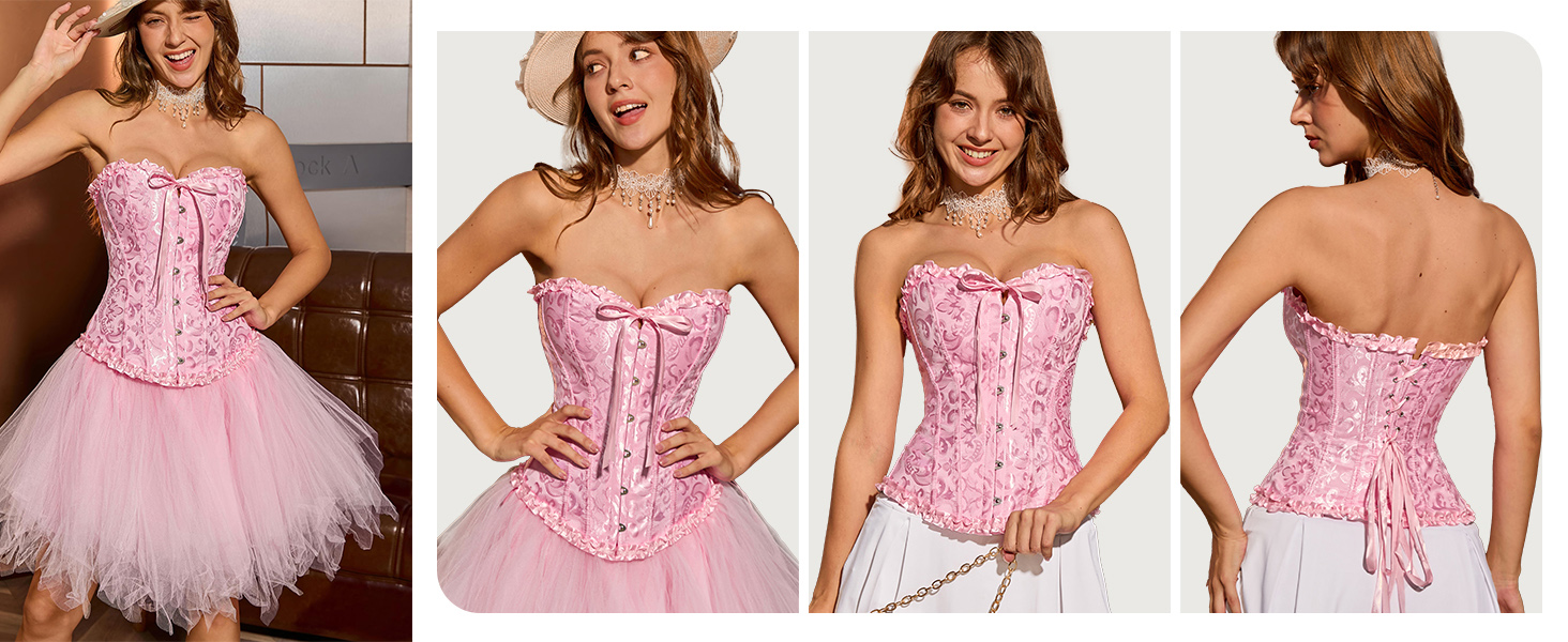 Корсетний топ CSKJ для жінок: готичний, вінтажний, з мереживом, для повних грудей, бавовняний, для схуднення, для вечірки, XL, A13_Wein