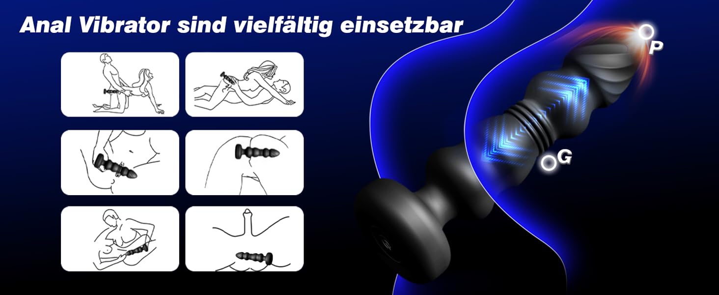 Вібратор для анусу з 10 режимами вібрації: стимуляція простати, для чоловіків та жінок, секс-іграшка