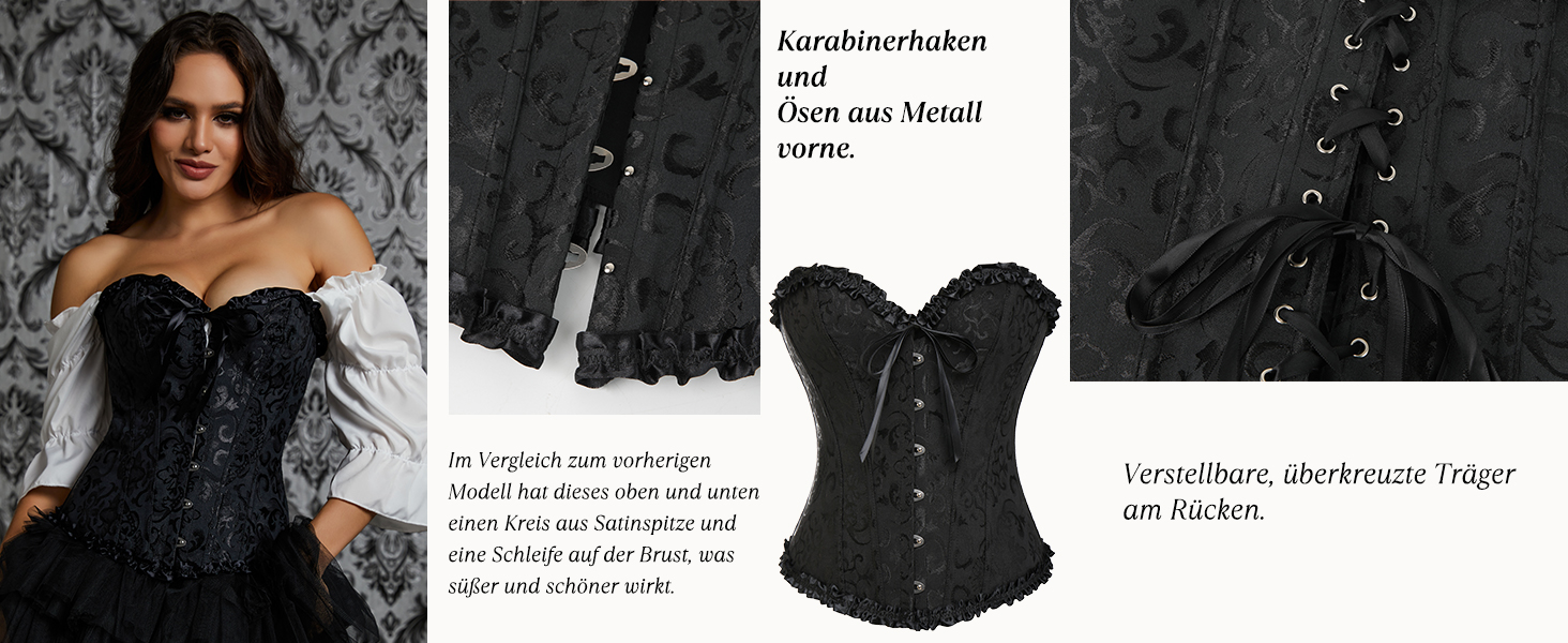 Корсетний топ SLIMBELLE для повного бюсту: готичний корсет з мереживом та імітацією шкіри, з банелом XL, червоний