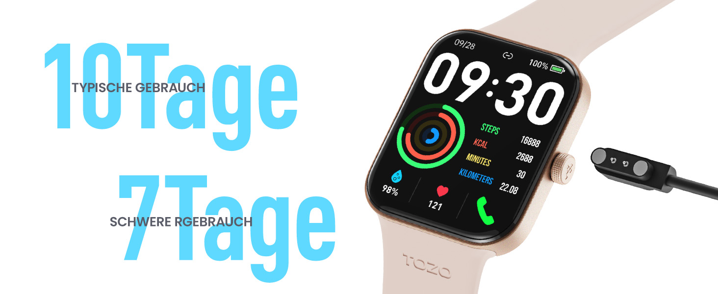 Смарт-годинник TOZO S4 для жінок та чоловіків, Bluetooth-дзвінки, 1.78