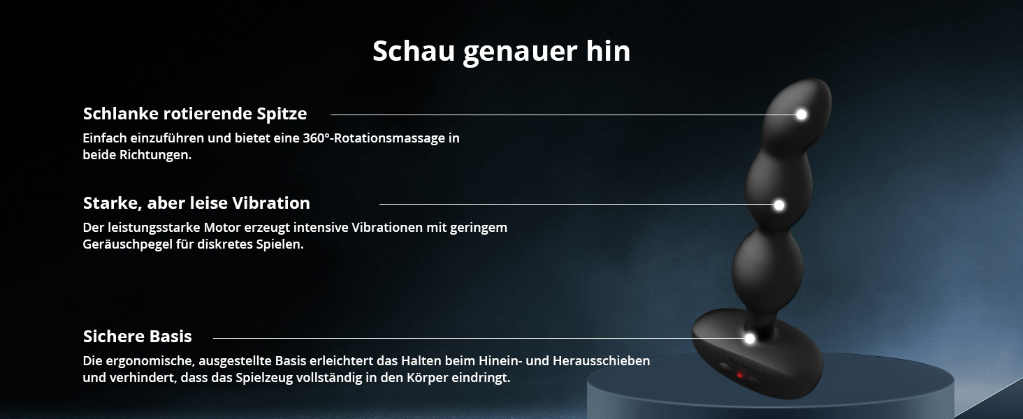 Вібратор анальний LOVENSE Ridge з пульсацією та ротацією, анальний плаг для чоловіків та жінок, з пультом дистанційного керування